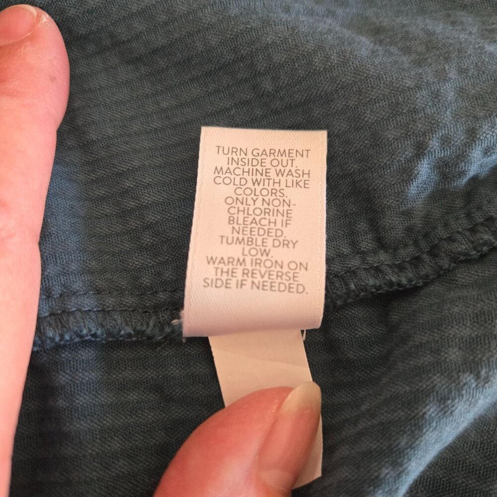 J. Jill XS Petite Corduroy Shirt Dress Teal Blue 3/4 Sleeve Pockets - Picture 12 of 14